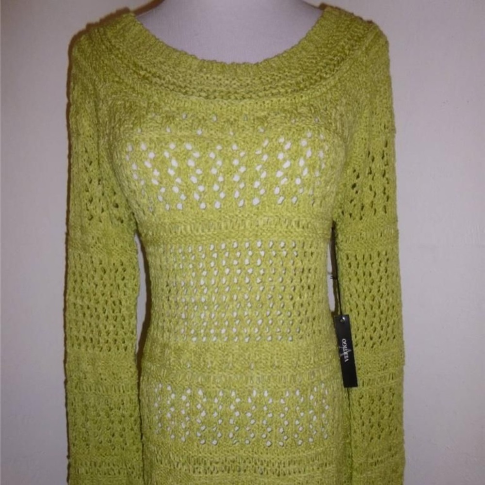 Vertigo crocheted tunic spring summer sweater NWT